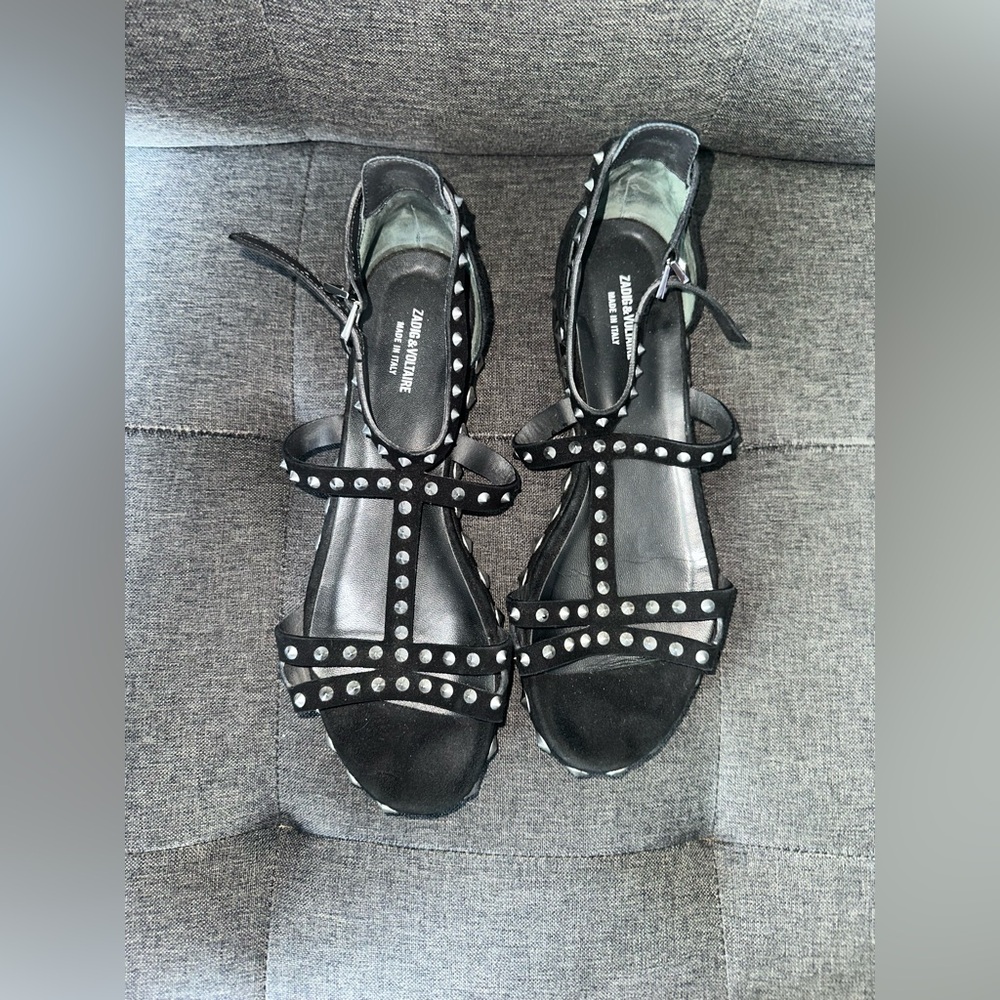 Zadig & Voltaire Suade Studded Accents Gladiators Sandals women’s size 39